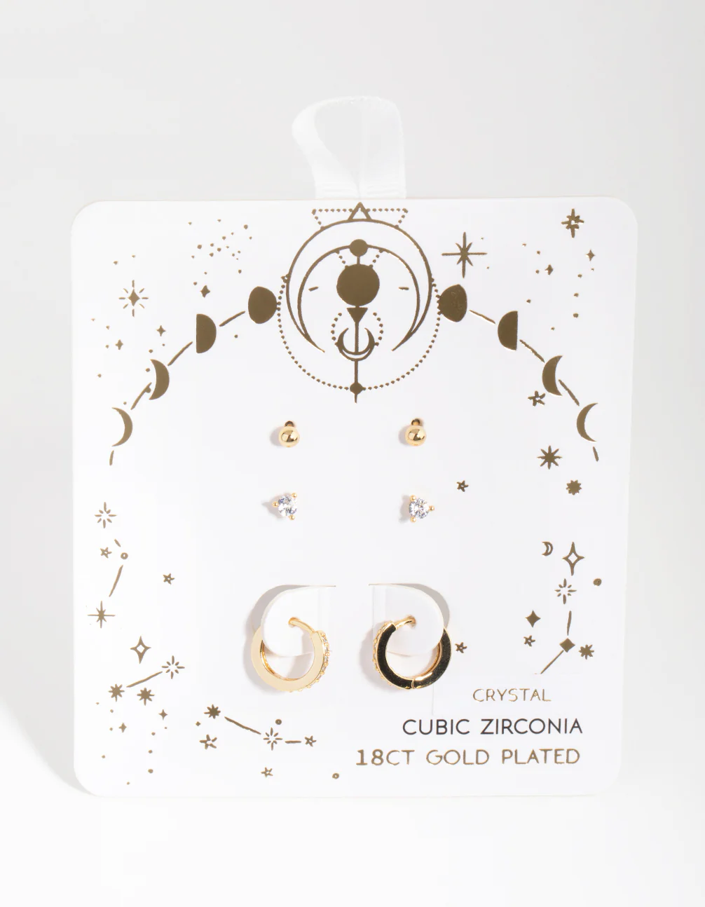 18ct Gold Plated April Cubic Zirconia Earring Pack - Image 3