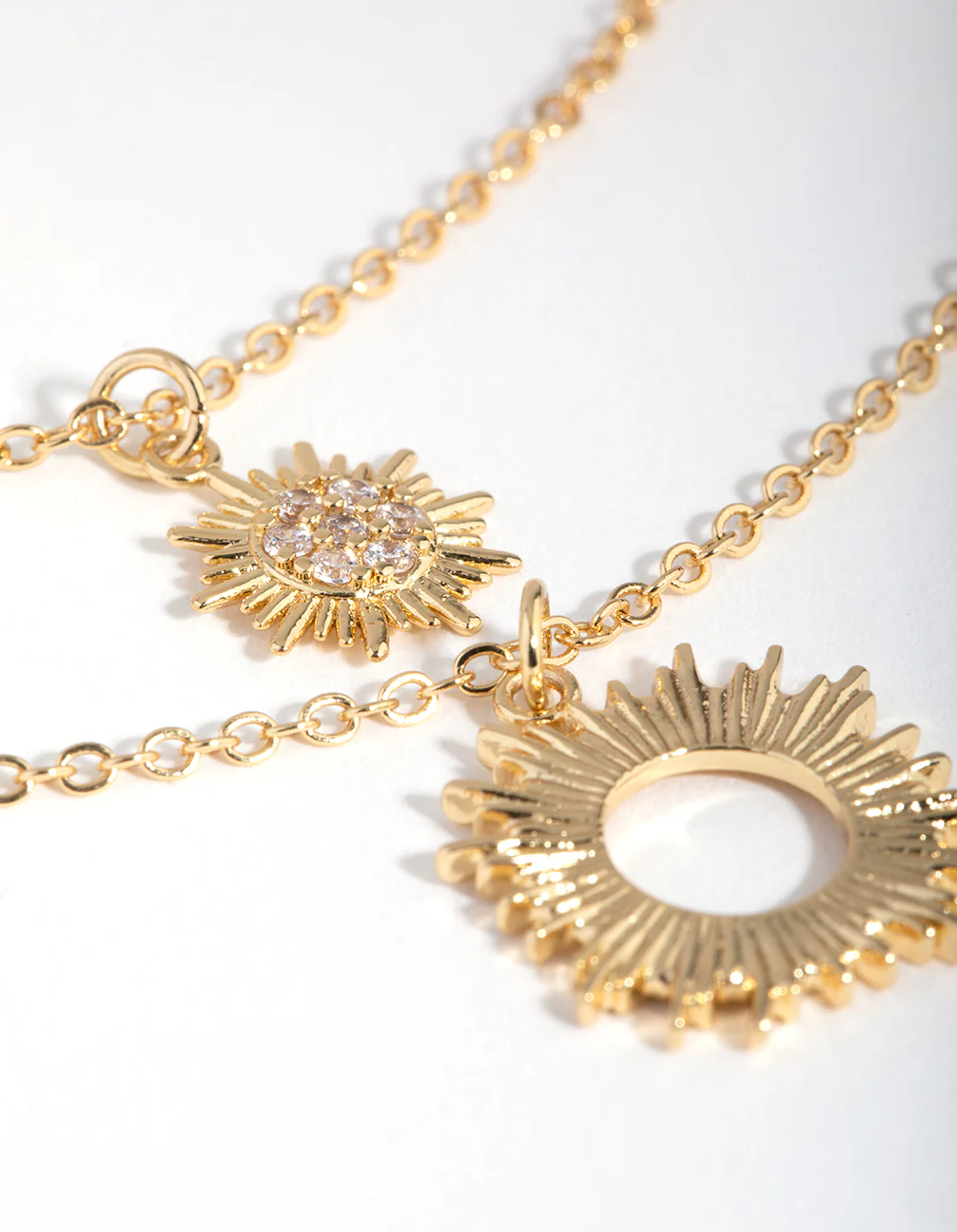 18ct Gold Plated Cubic Zirconia Starburst Necklace Set - Image 4