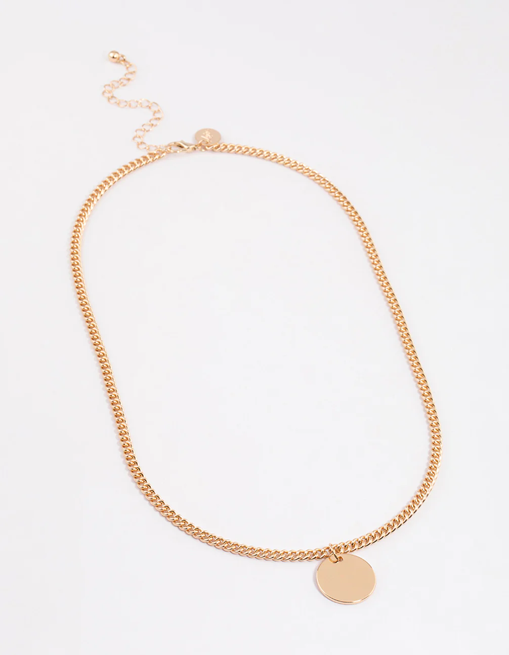 Gold Solid Disc Necklace - Image 2