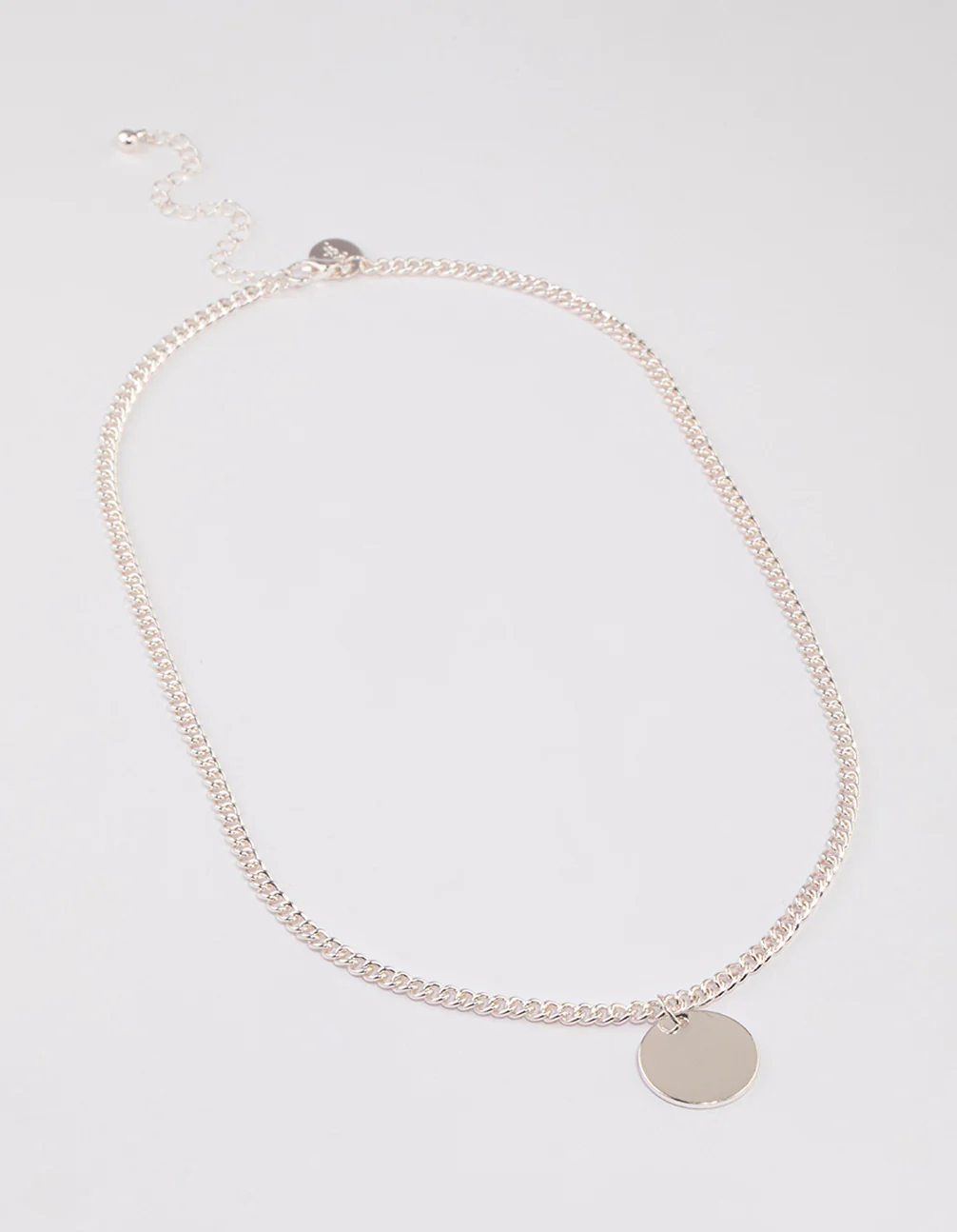Silver Solid Disc Necklace - Image 2