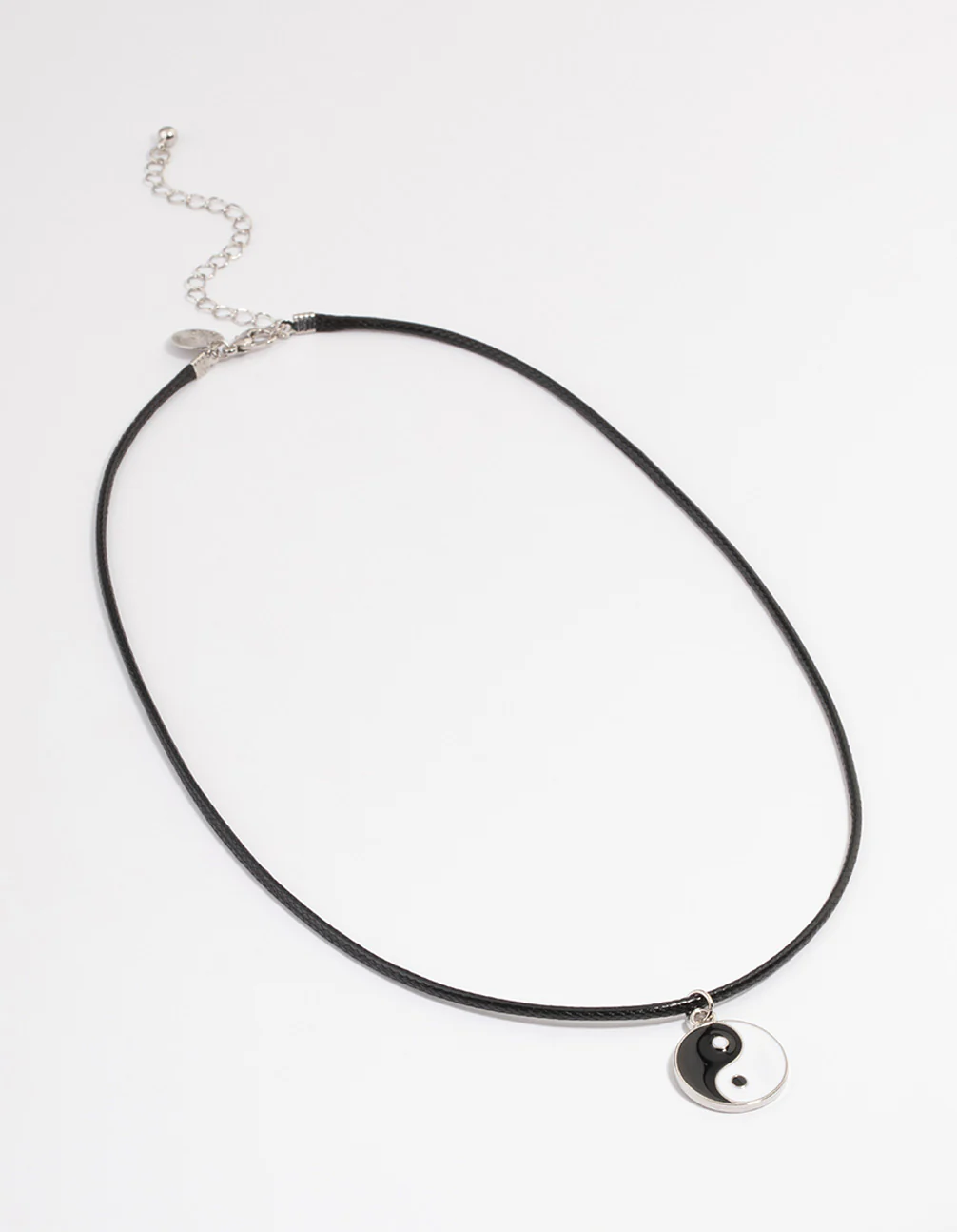 Silver Yin & Yang Cord Necklace - Image 2