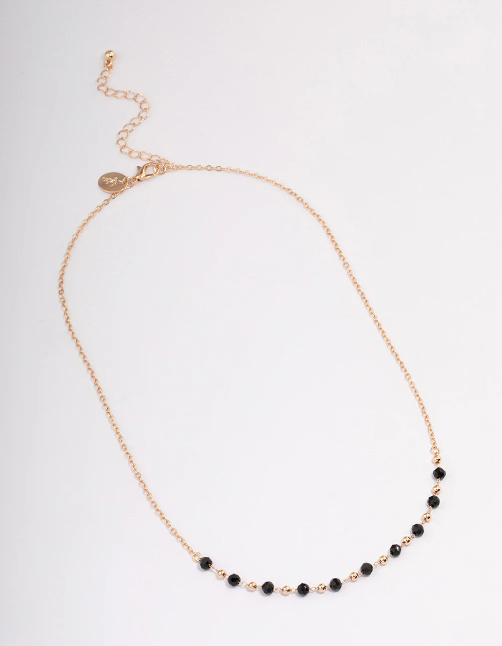 Gold Black Beaded Necklace - Image 2