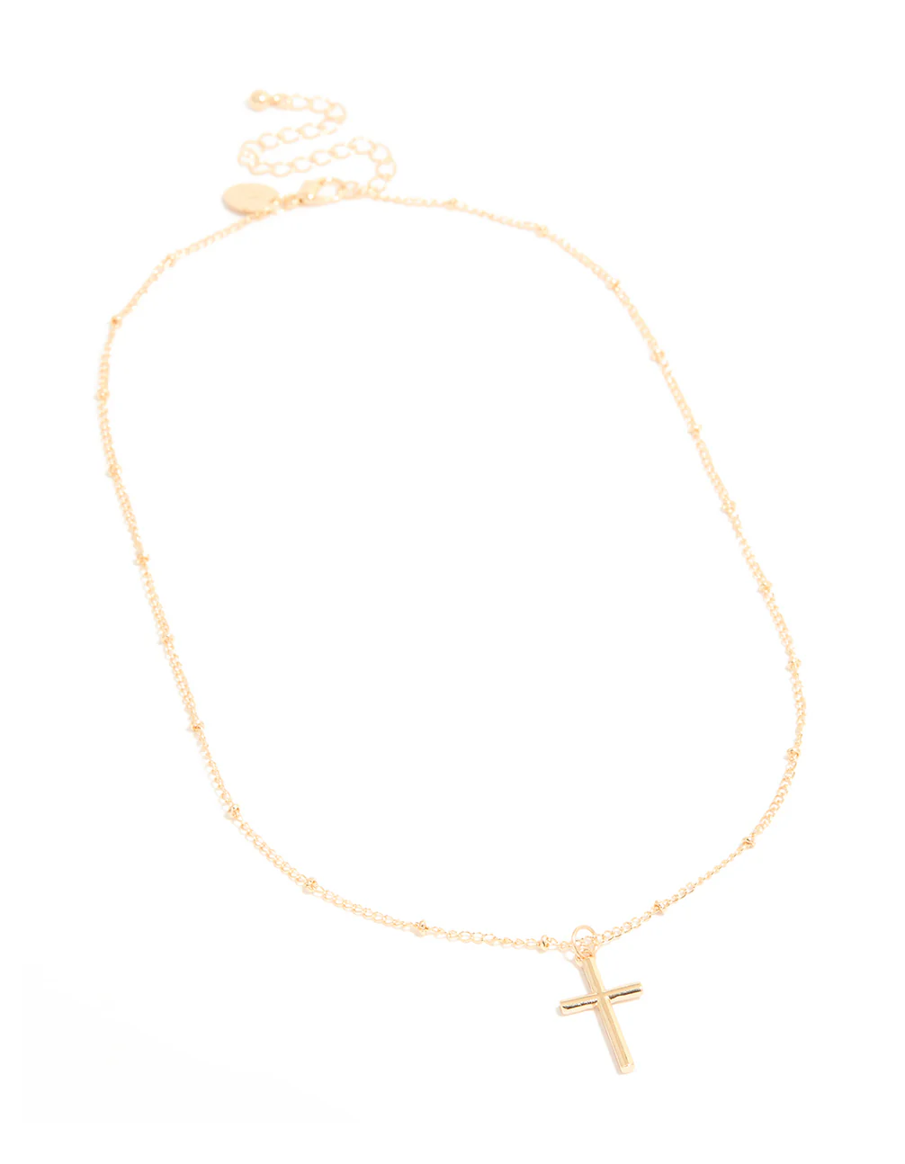 Gold Classic Cross Ball Chain Necklace - Image 4