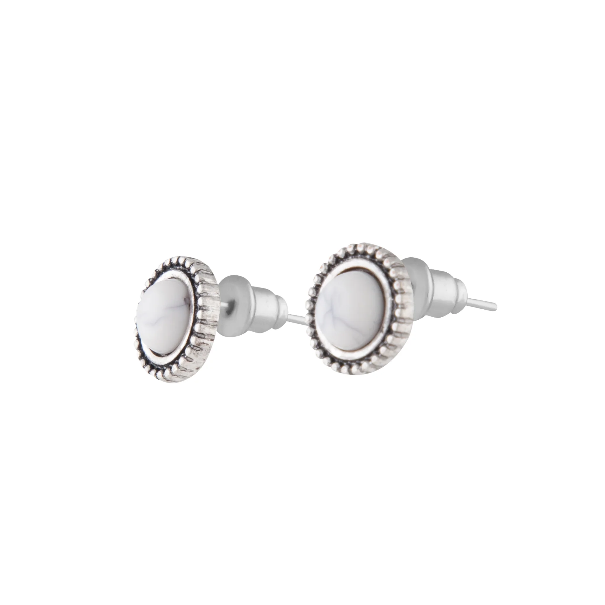Marbled Bead Stud Earrings - Image 2