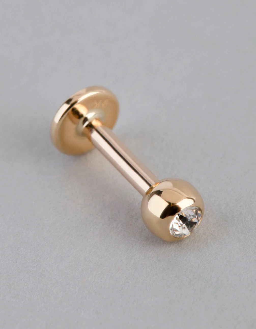 9ct Gold Cubic Zirconia Ball Flat Back - Image 2