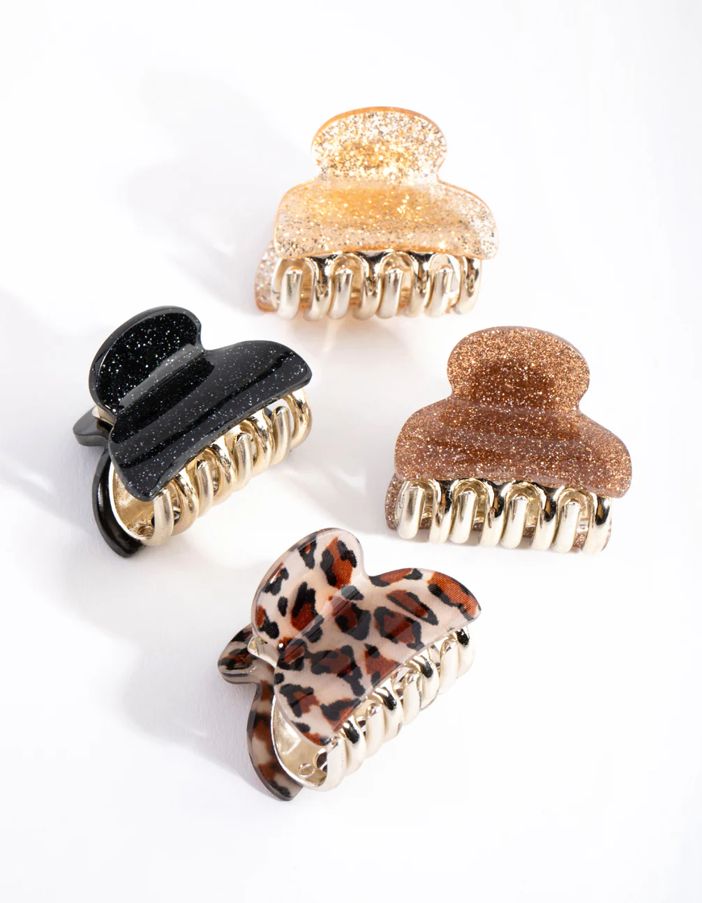 Tortoise Shell Glitter 4-Pack Claw - Image 4