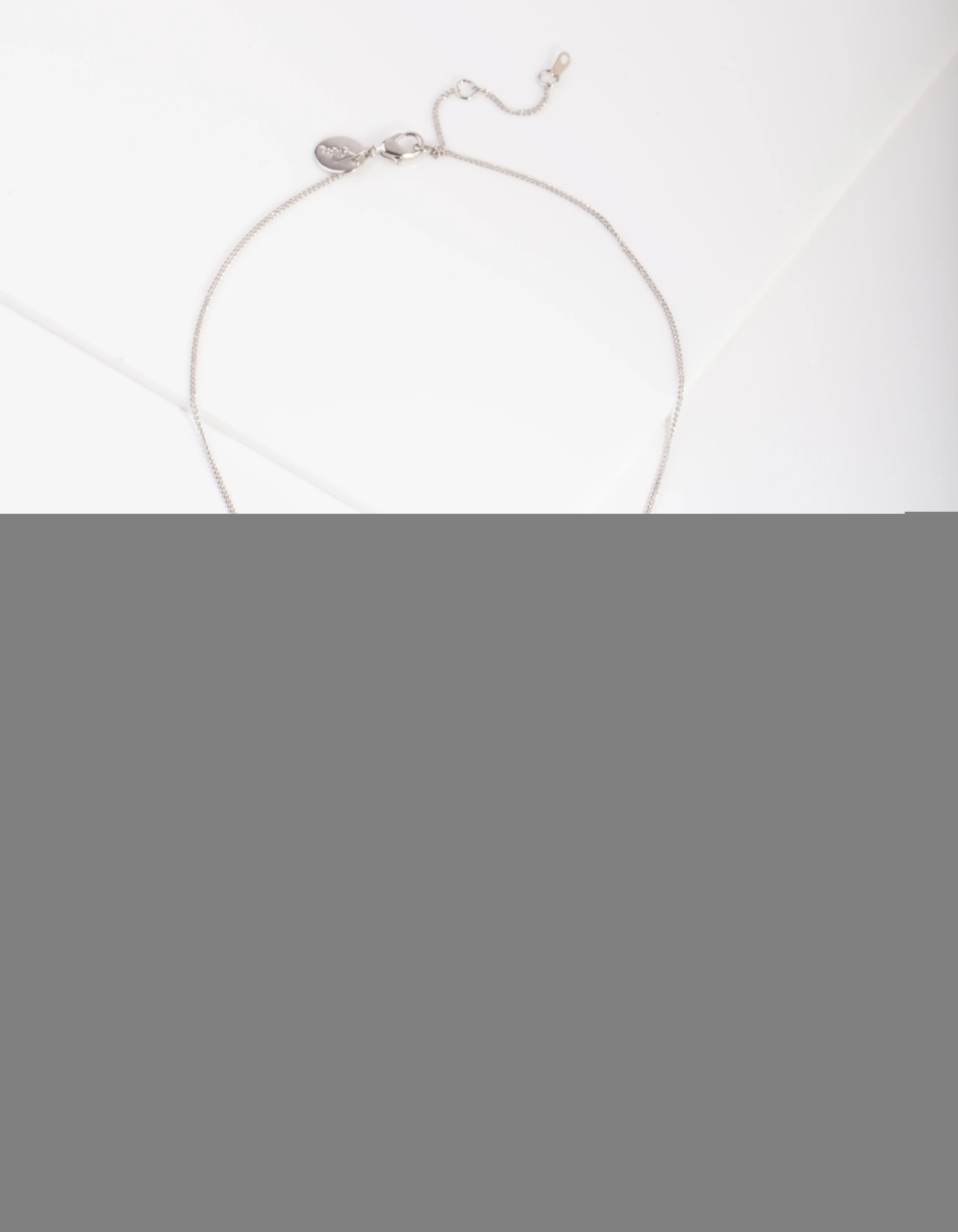 Silver Diamond Simulant Pave Cross Necklace - Image 2
