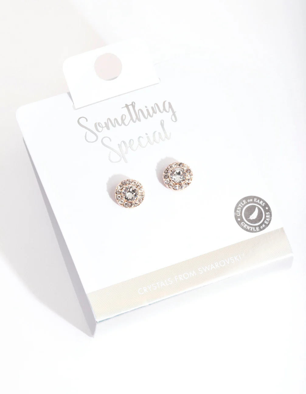 Rose Gold Diamond Simulant Crystal Stud Earrings