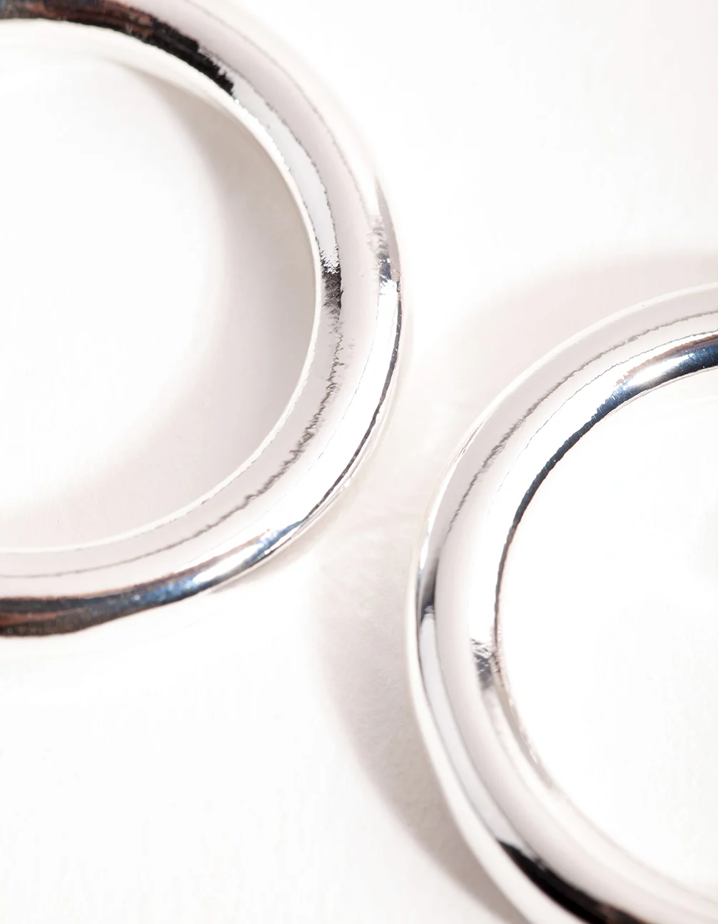 Silver Large Open Hoop Earrings - Image 2