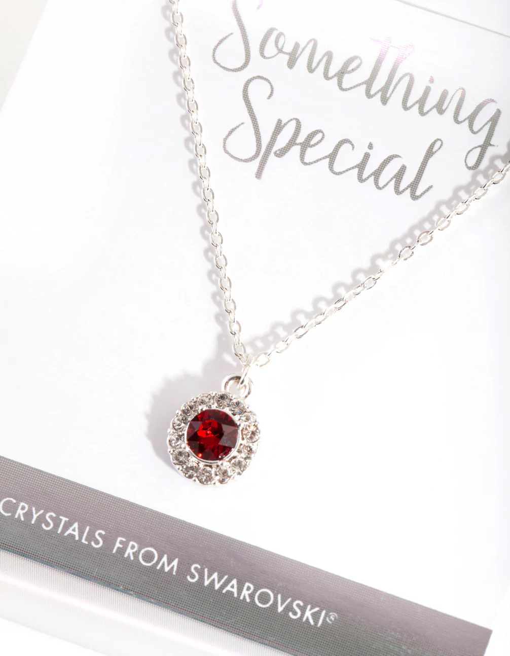 Silver Diamond Simulant Siam Halo Necklace - Image 2
