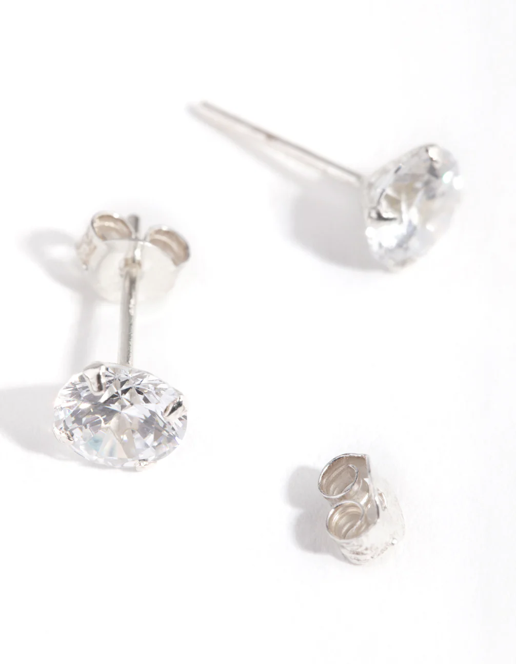 Sterling Silver 1ct Cubic Zirconia Stud Earrings - Image 3