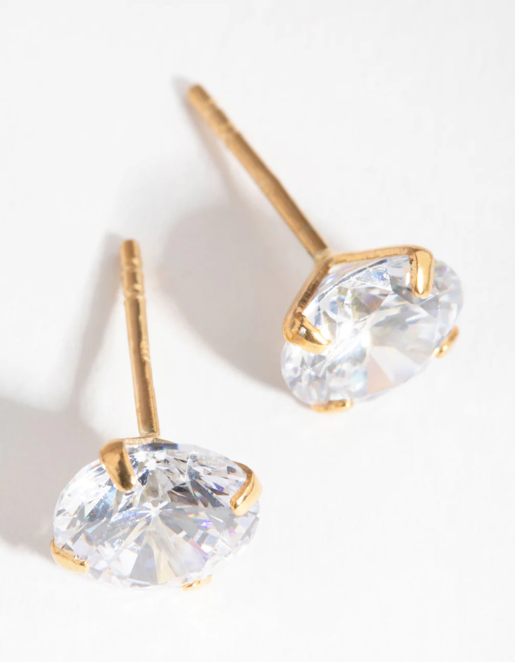 Gold 2ct Cubic Zirconia Stud Earrings - Image 3
