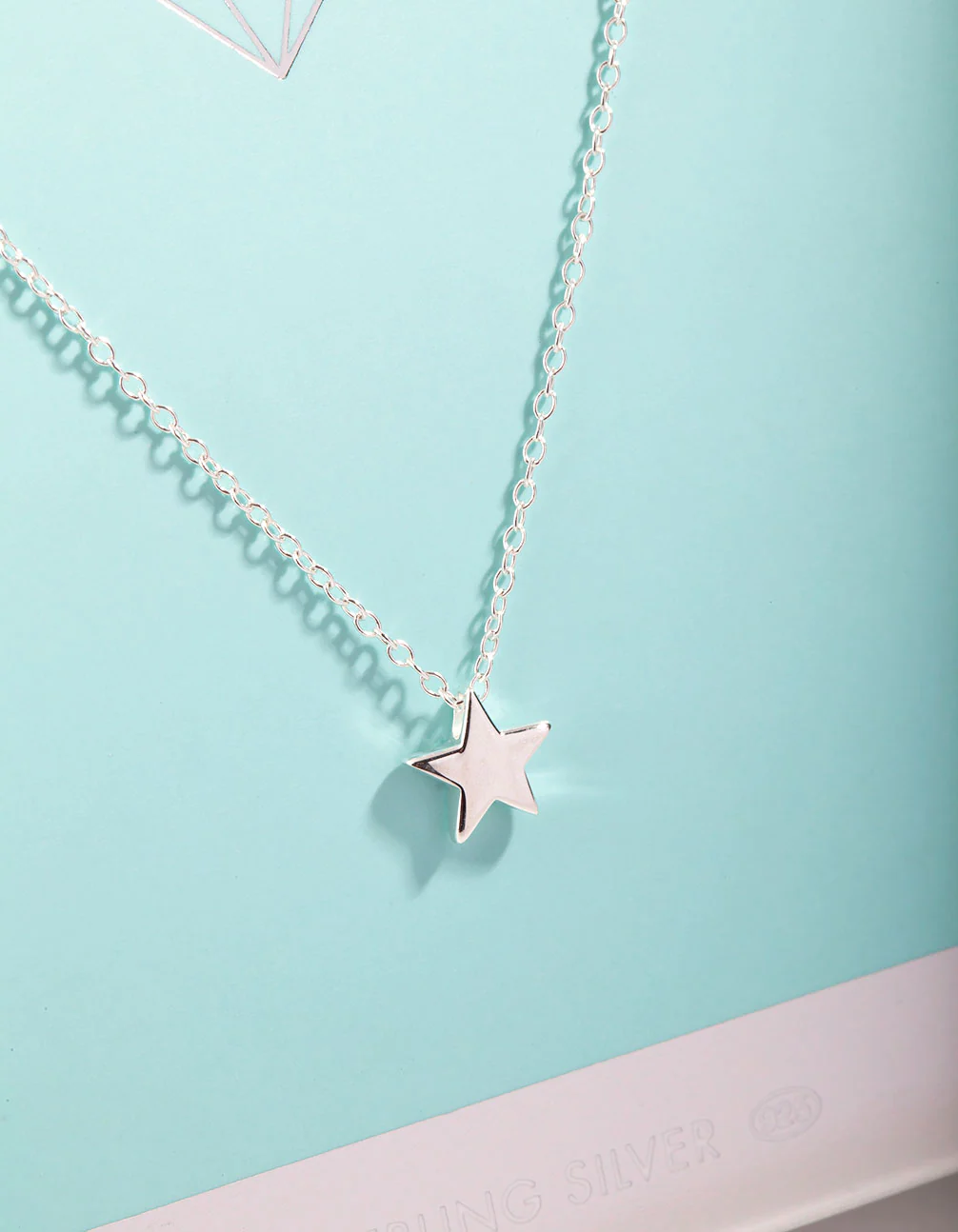 Sterling Silver Solid Star Necklace - Image 2