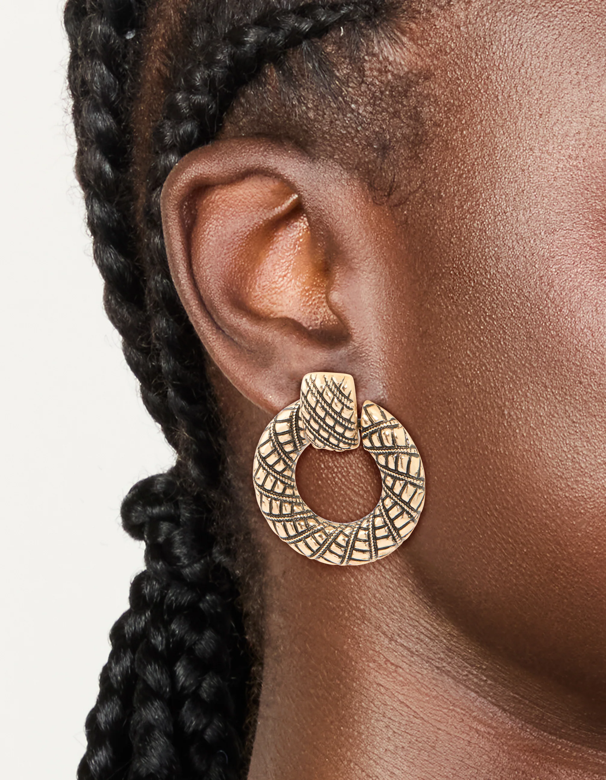 Antique Gold Doorknocker Earrings - Image 2