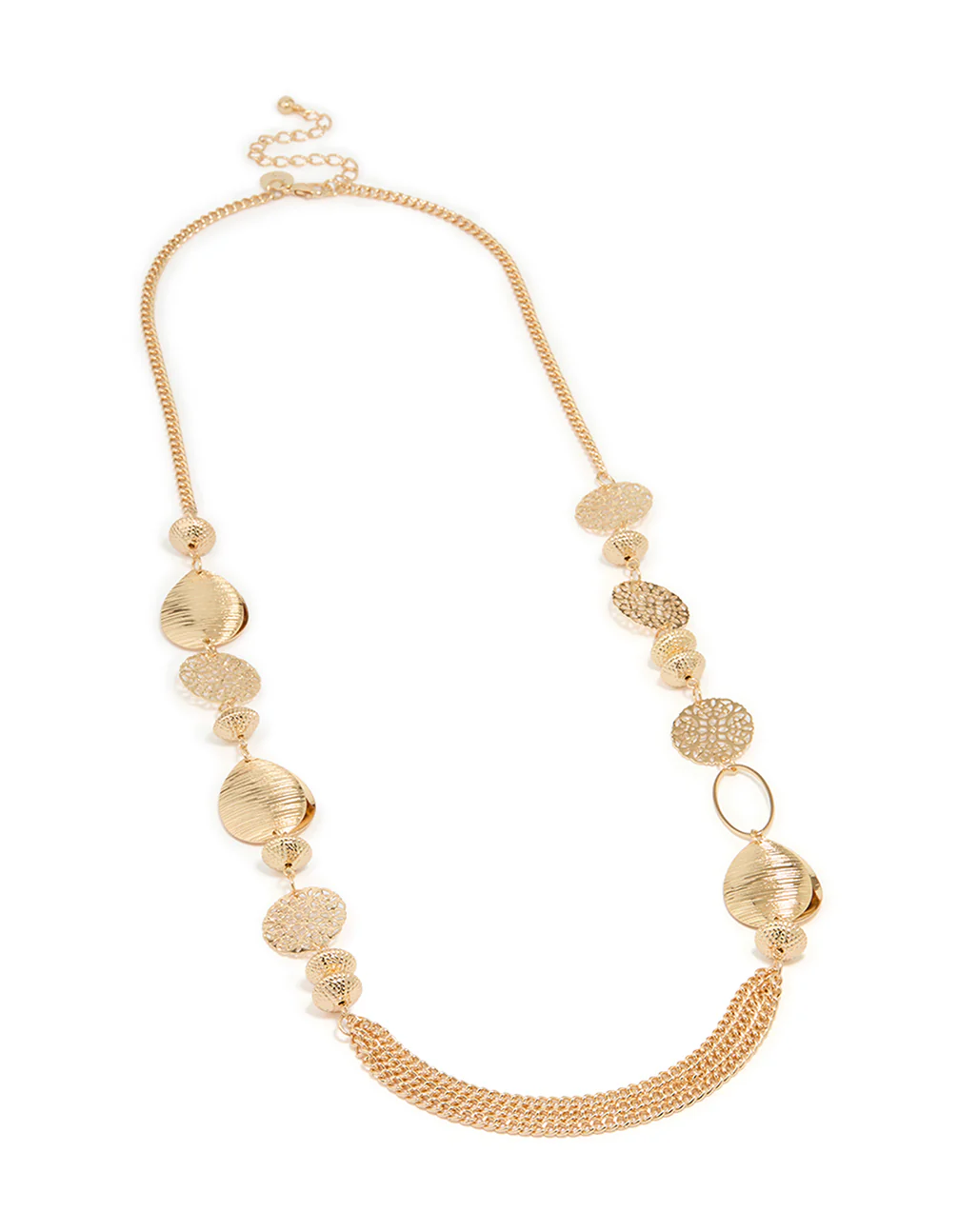 Antique Gold Laser Cut Patterned Necklace - Image 2