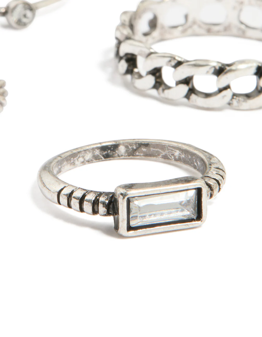 Antique Silver Textured Stacking Rings 22-Pack - Image 2