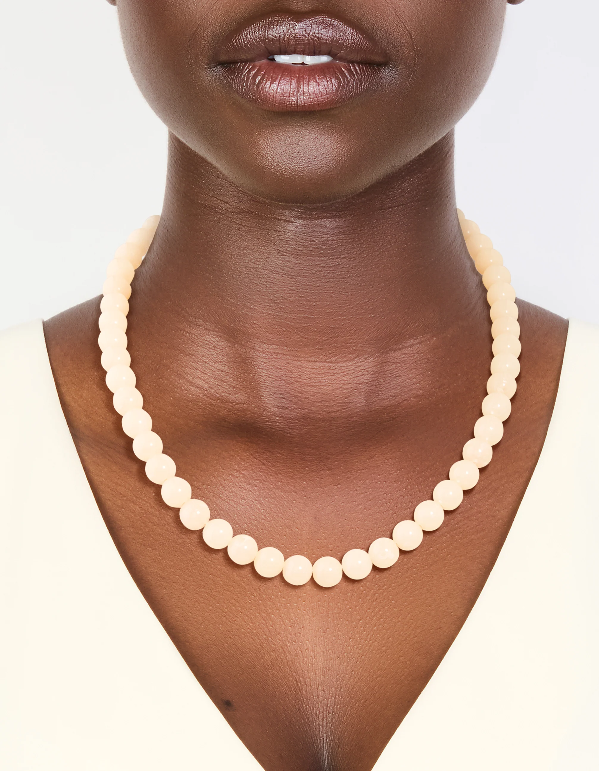 Baby Pink Acrylic Beaded Necklace - Image 2