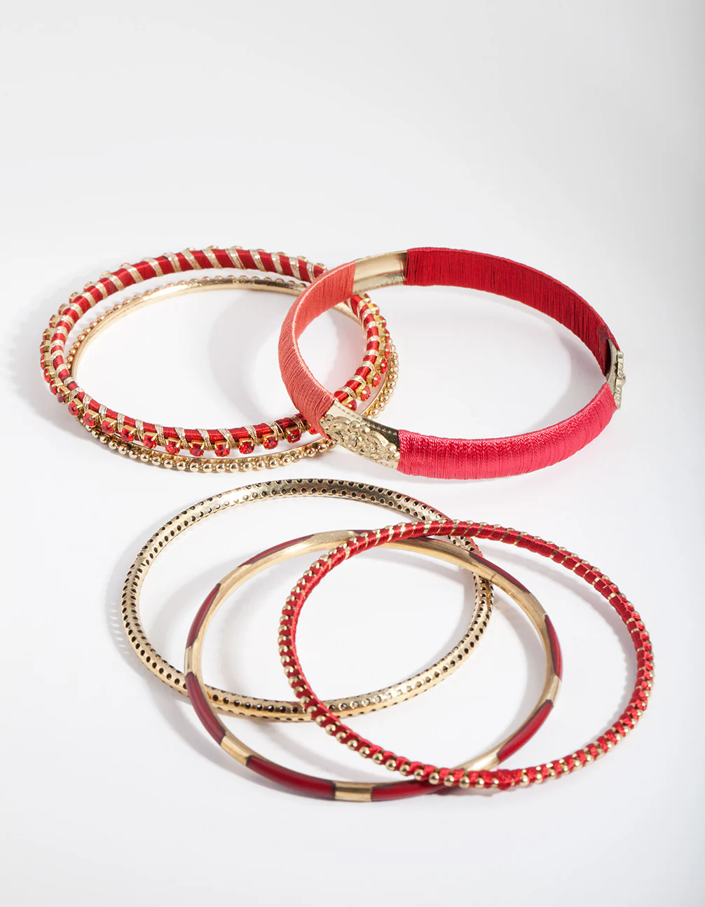 Red Mixed Bangle 6-Pack - Image 2