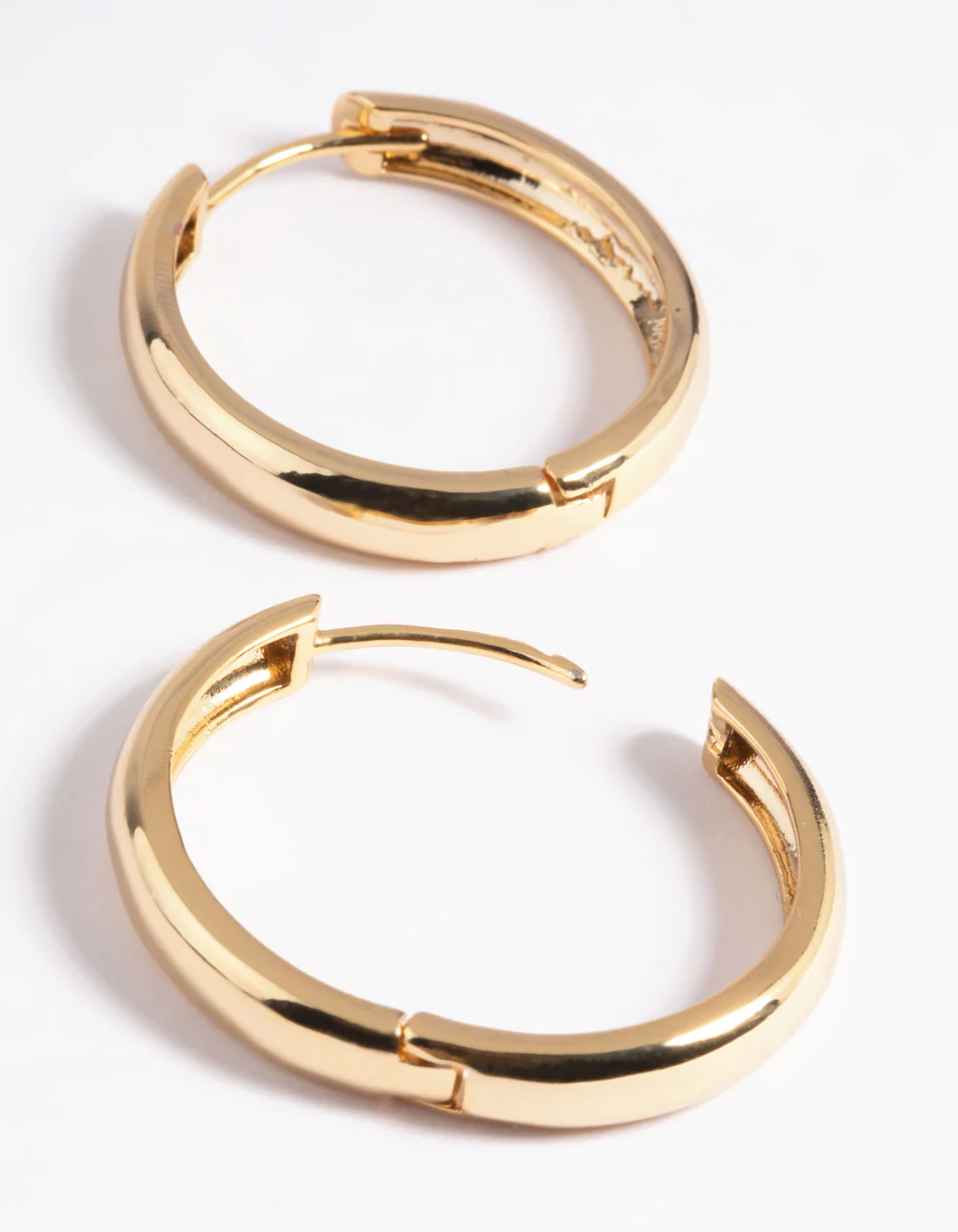 Gold Plated Hinge Hoop Earrings - Image 3