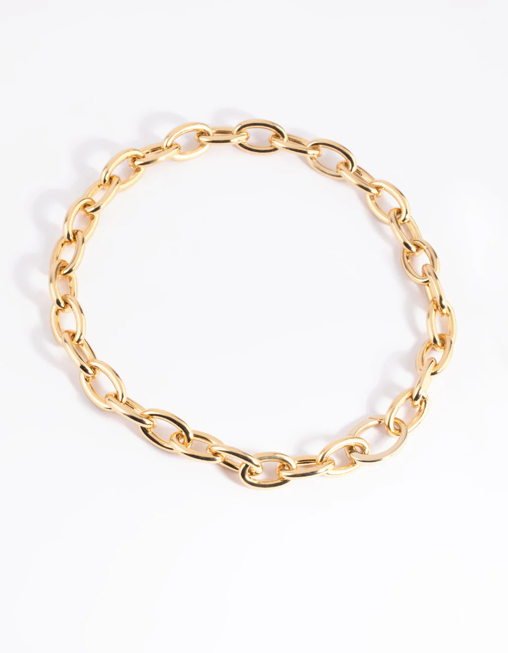 Gold Plated Circle Link Chain Necklace - Image 3