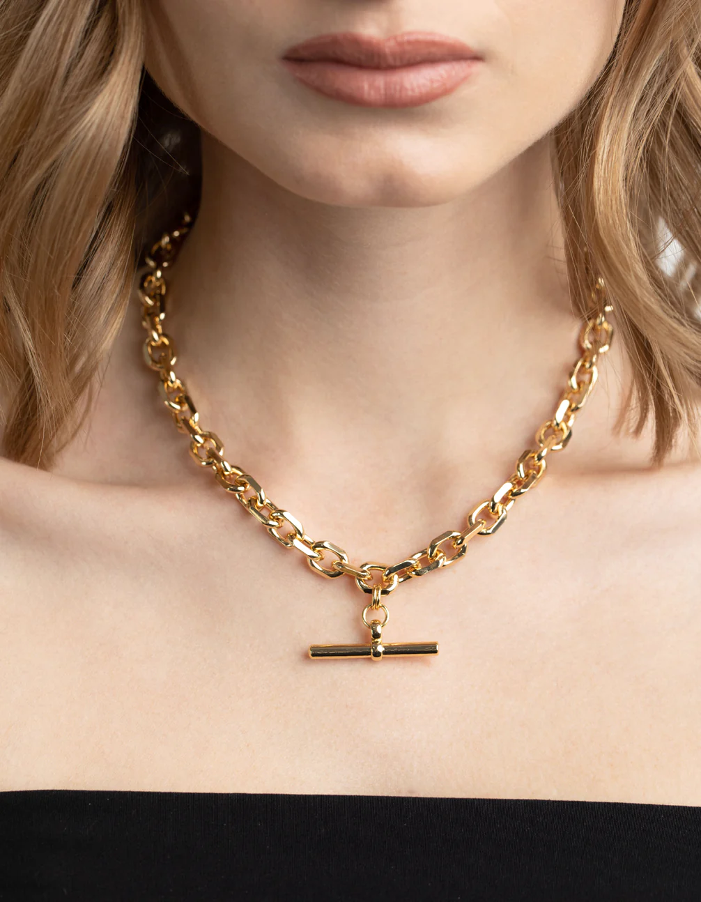 Gold Plated Fob Chain Necklace - Image 2