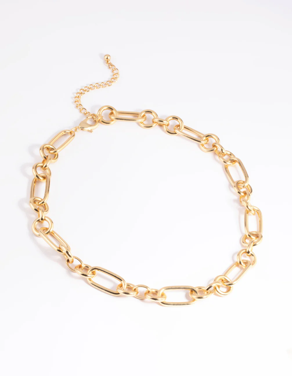 Gold Plated Rectangle Link Necklace - Image 3