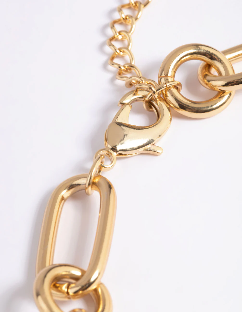 Gold Plated Rectangle Link Necklace - Image 4
