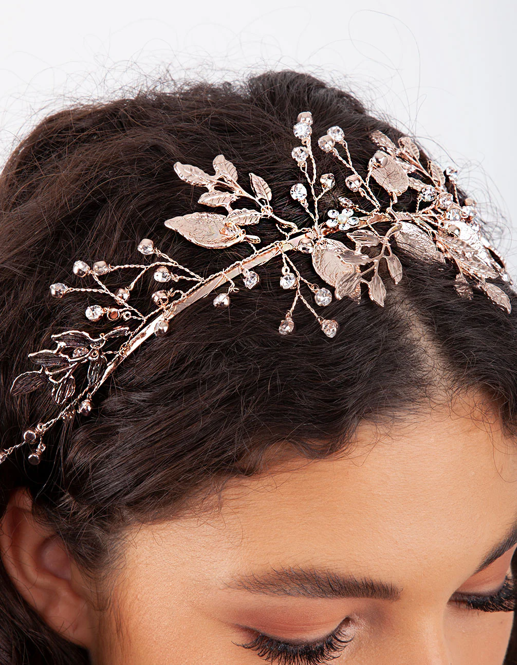 Rose Gold Fine Wire Flora Headband - Image 3