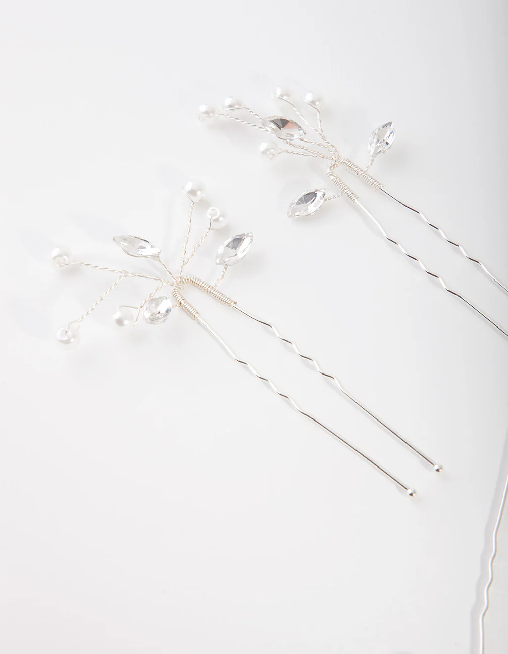 Silver Dainty Navette Hair Pins - Image 4