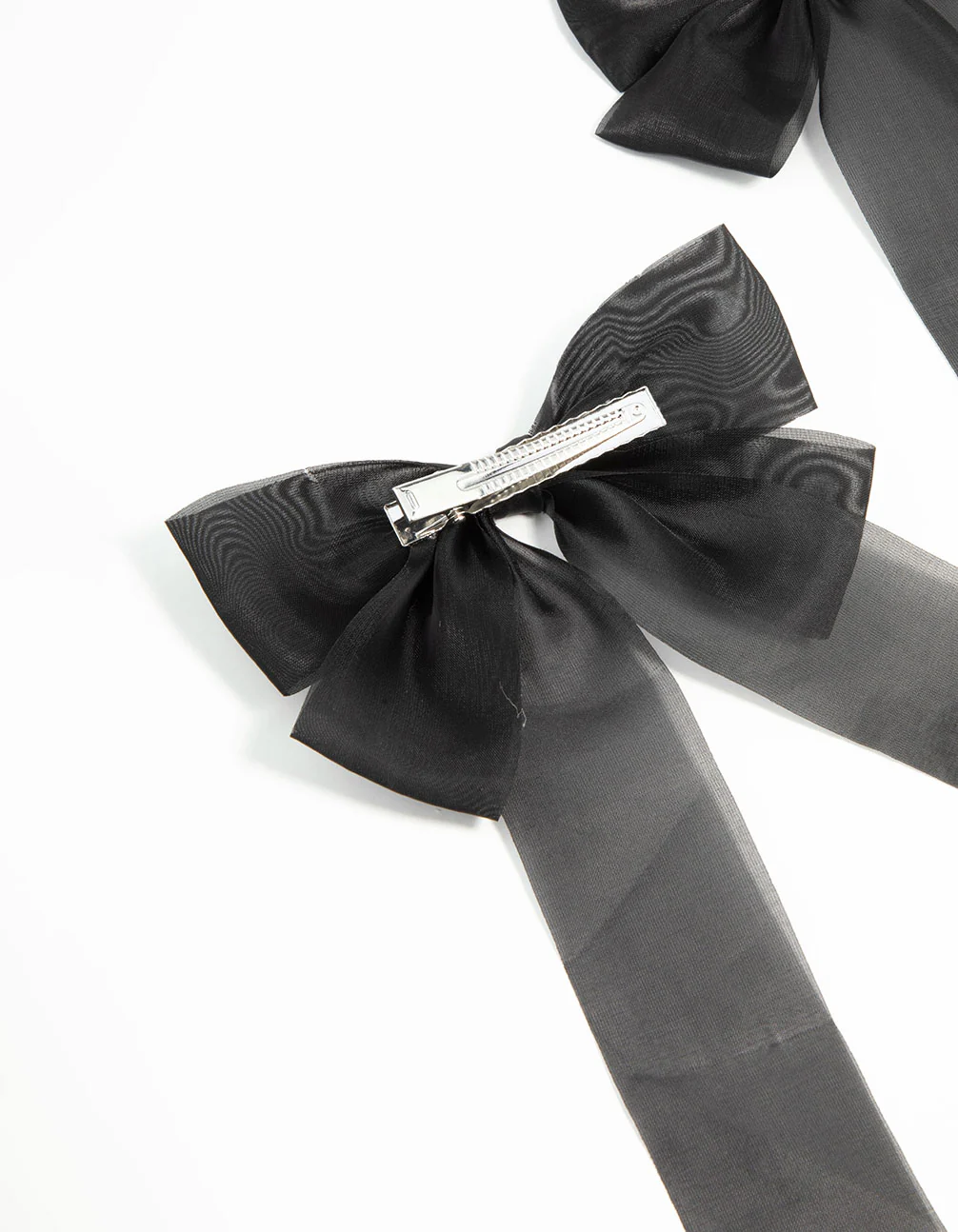 Black Organza Fabric Large Bows 2-Pack - Image 3
