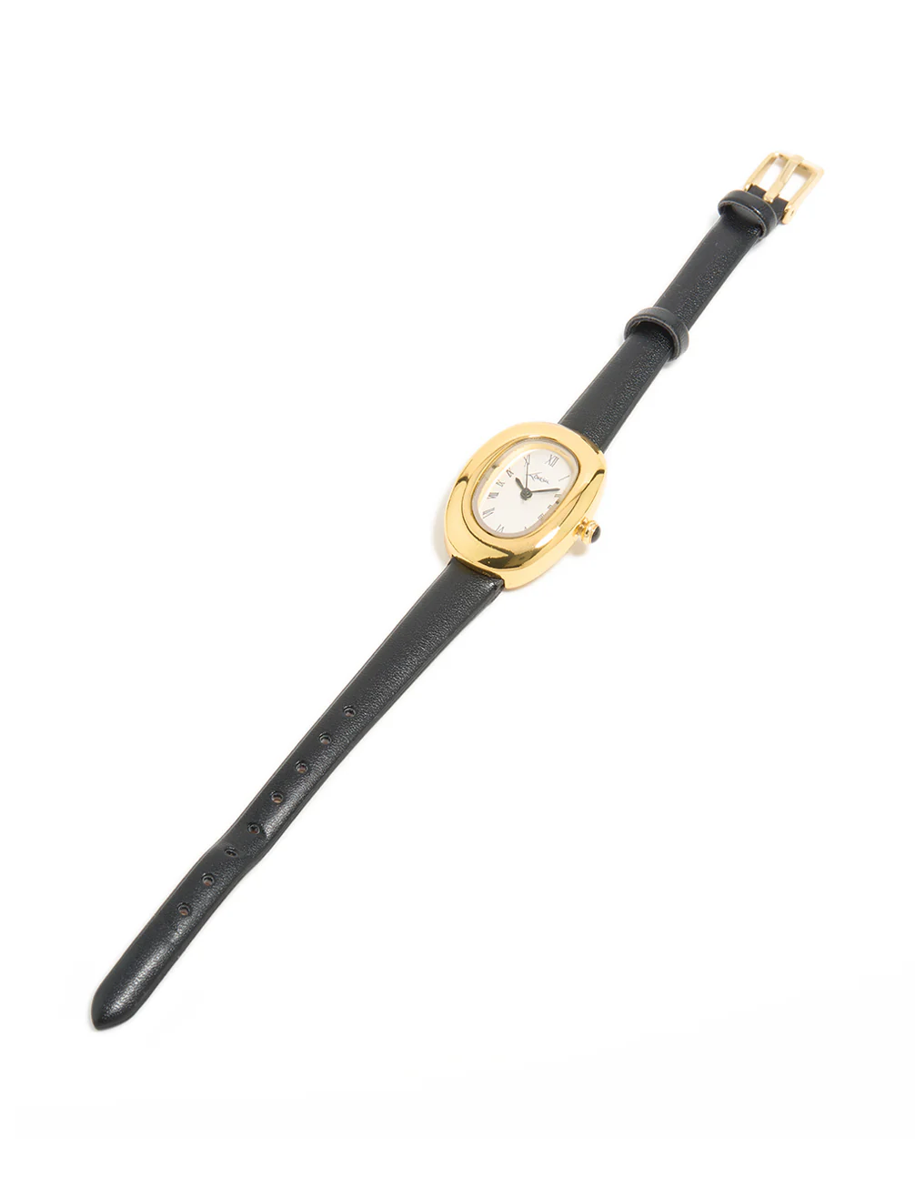 Black PU Leather Bubble Oval Watch - Image 4