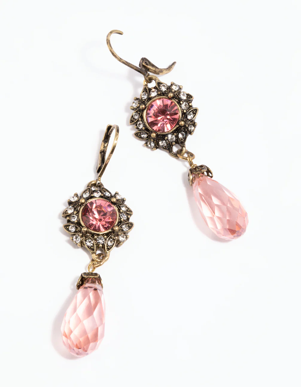 Antique Gold Vintage Pear Drop Earrings - Image 3
