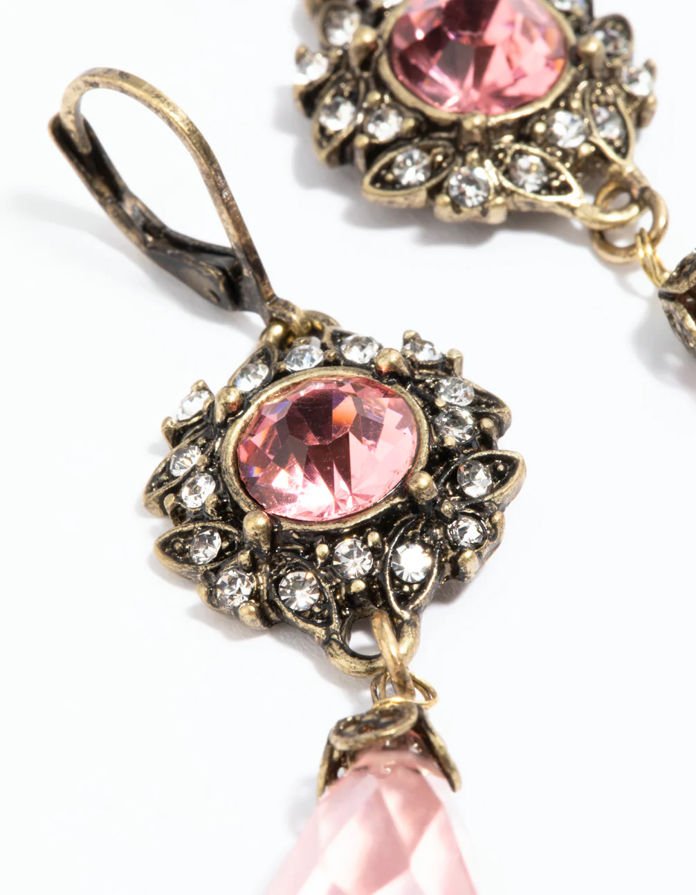 Antique Gold Vintage Pear Drop Earrings - Image 4
