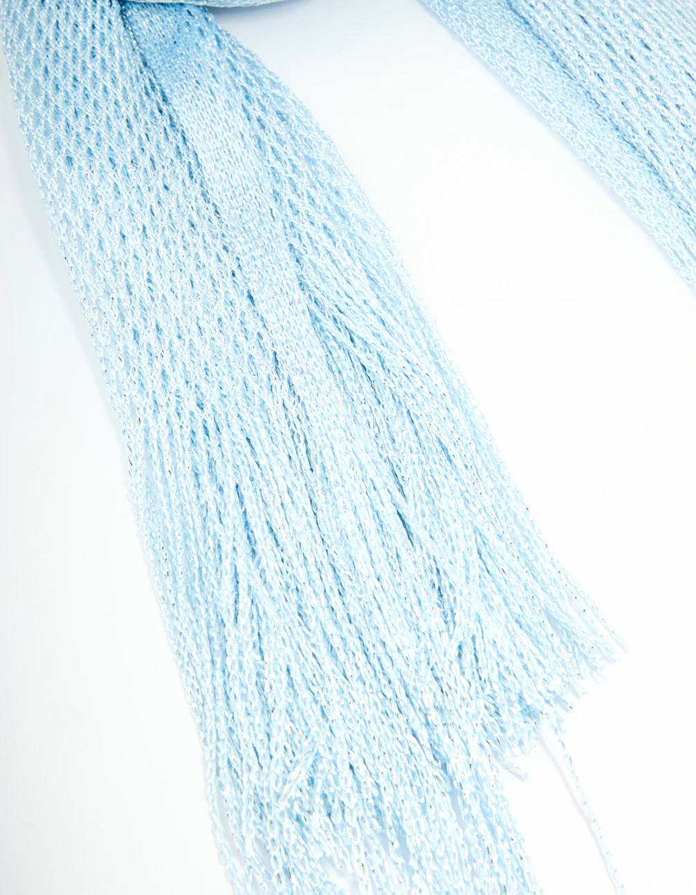 Blue Glitter Fabric Draped Scarf - Image 3