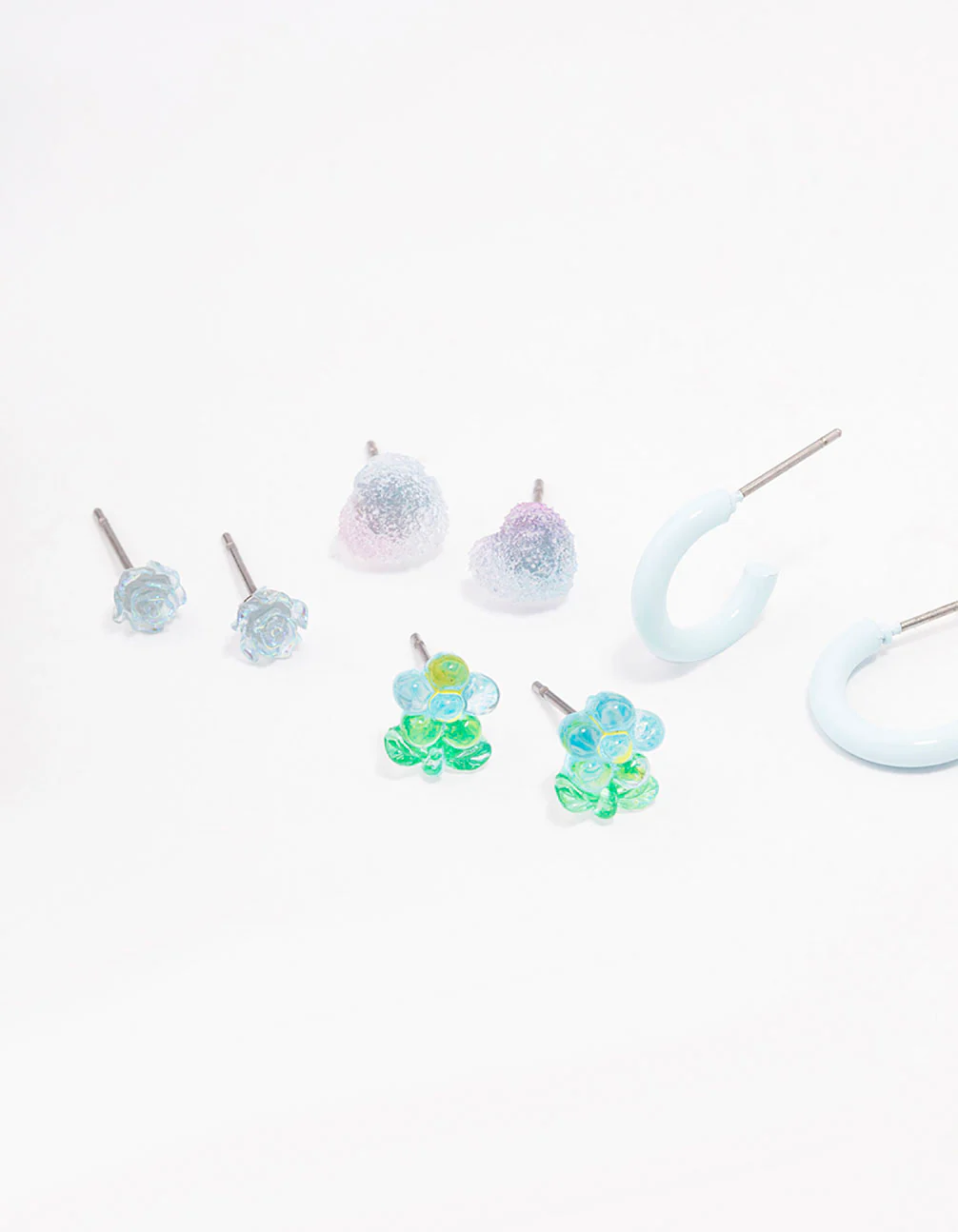 Blue Heart & Flower Earring 8-Pack - Image 2
