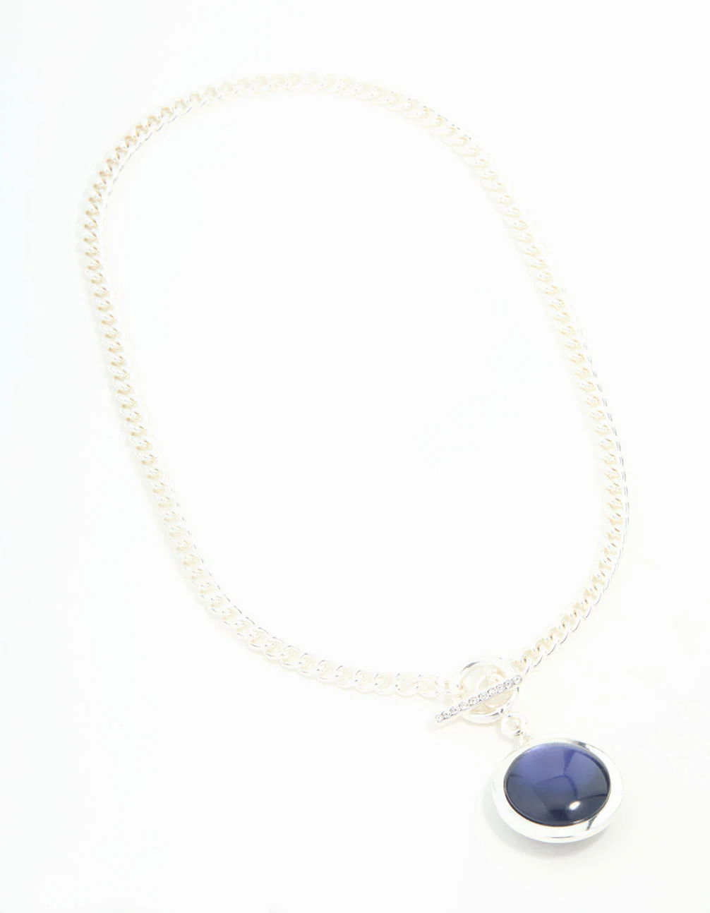 Silver Blue Orbit Pendant T & O Necklace - Image 2