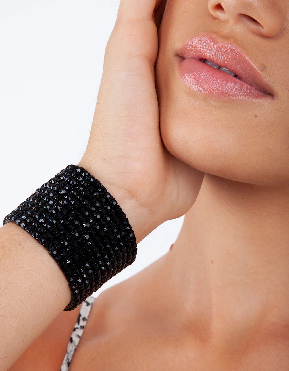 Black Multi Diamante Stretch Bracelet - Image 3