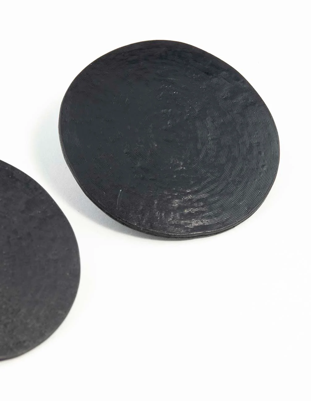 Black Round Textured Earrings - Image 25