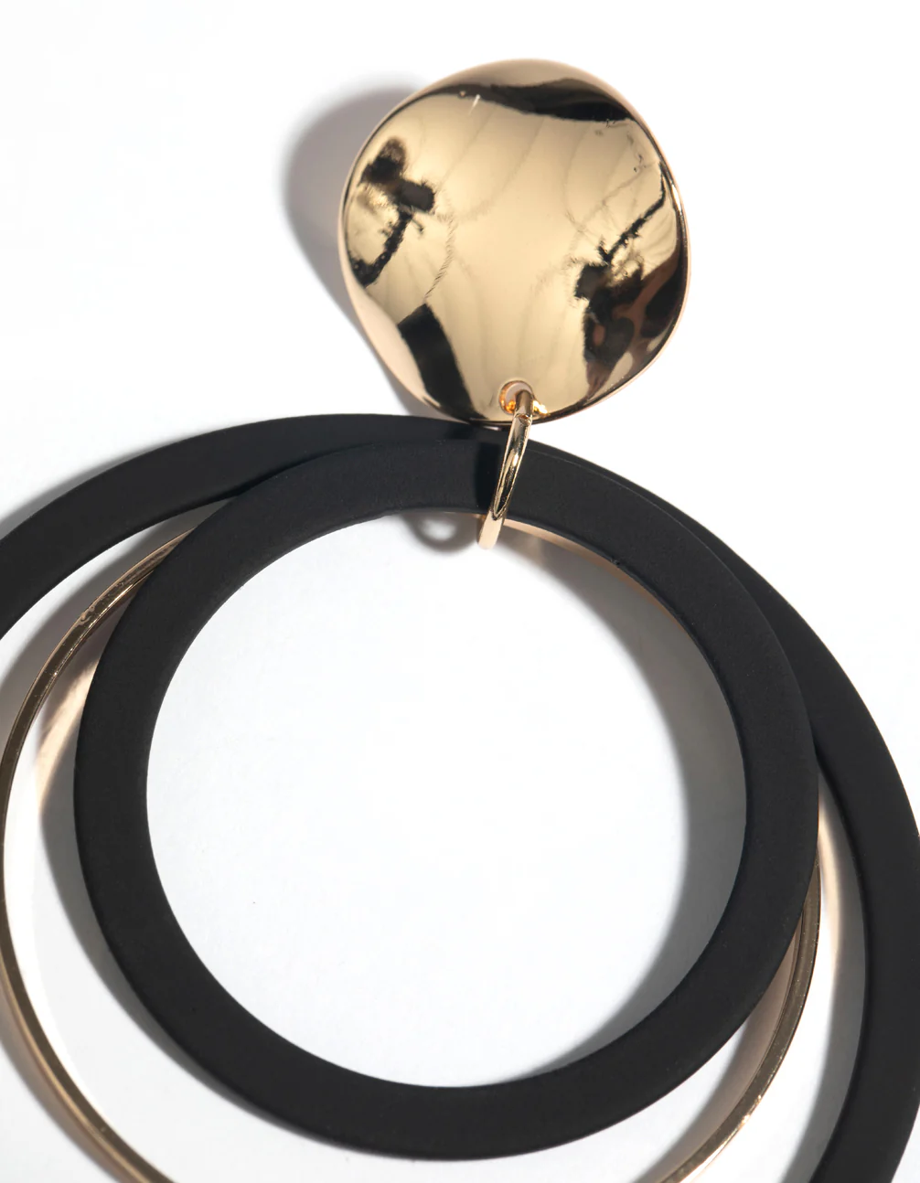 Black Loop Drop Earrings - Image 4