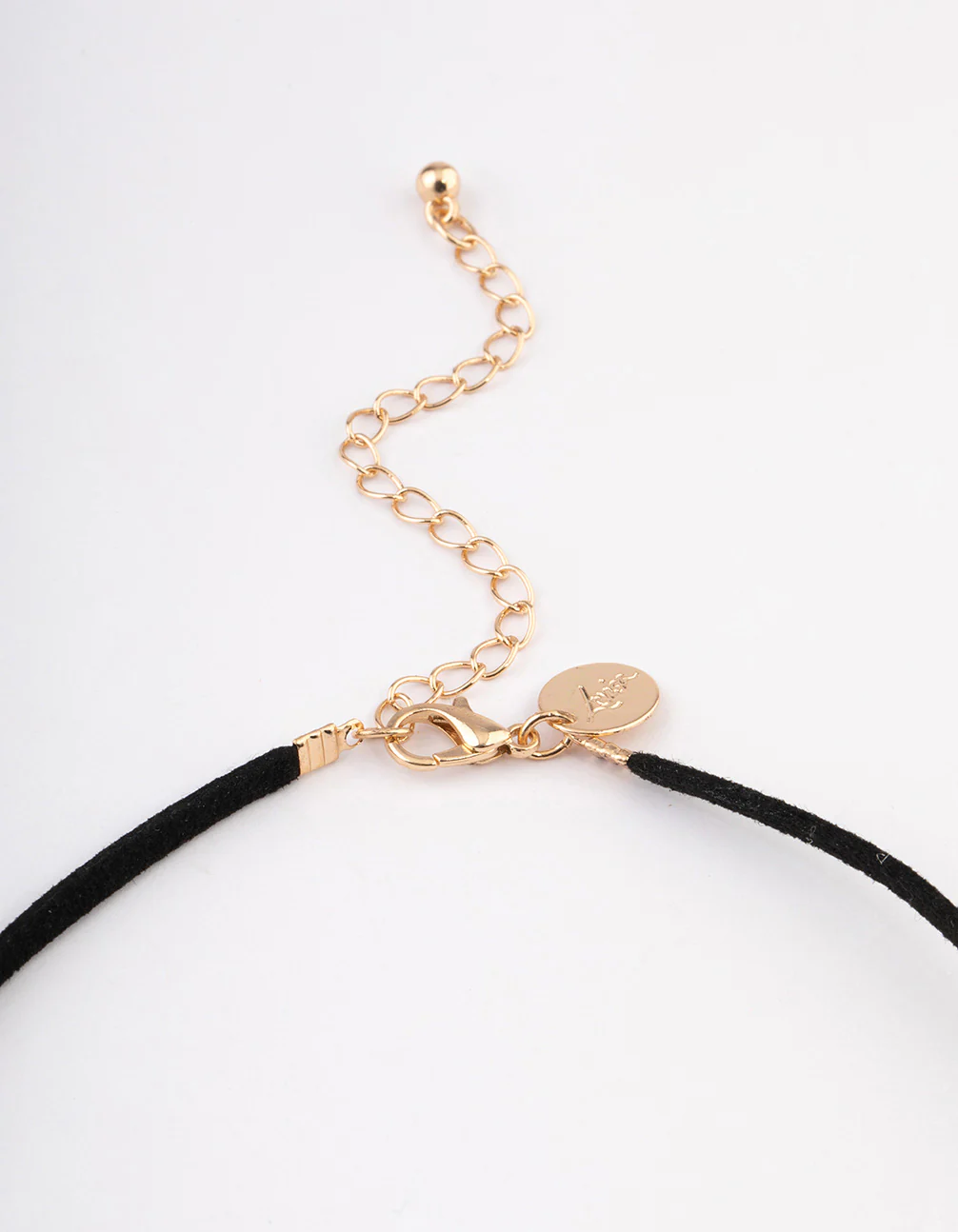 Large Black Puffy Heart Suede Cord Necklace - Image 3
