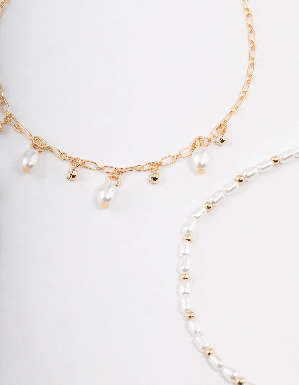 Gold Station Pearl & Diamante Anklet Pack - Image 3