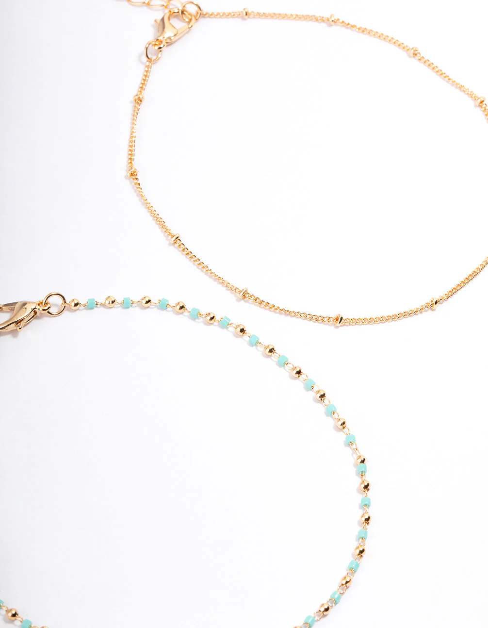 Gold Dainty Turquoise Anklet Pack - Image 3