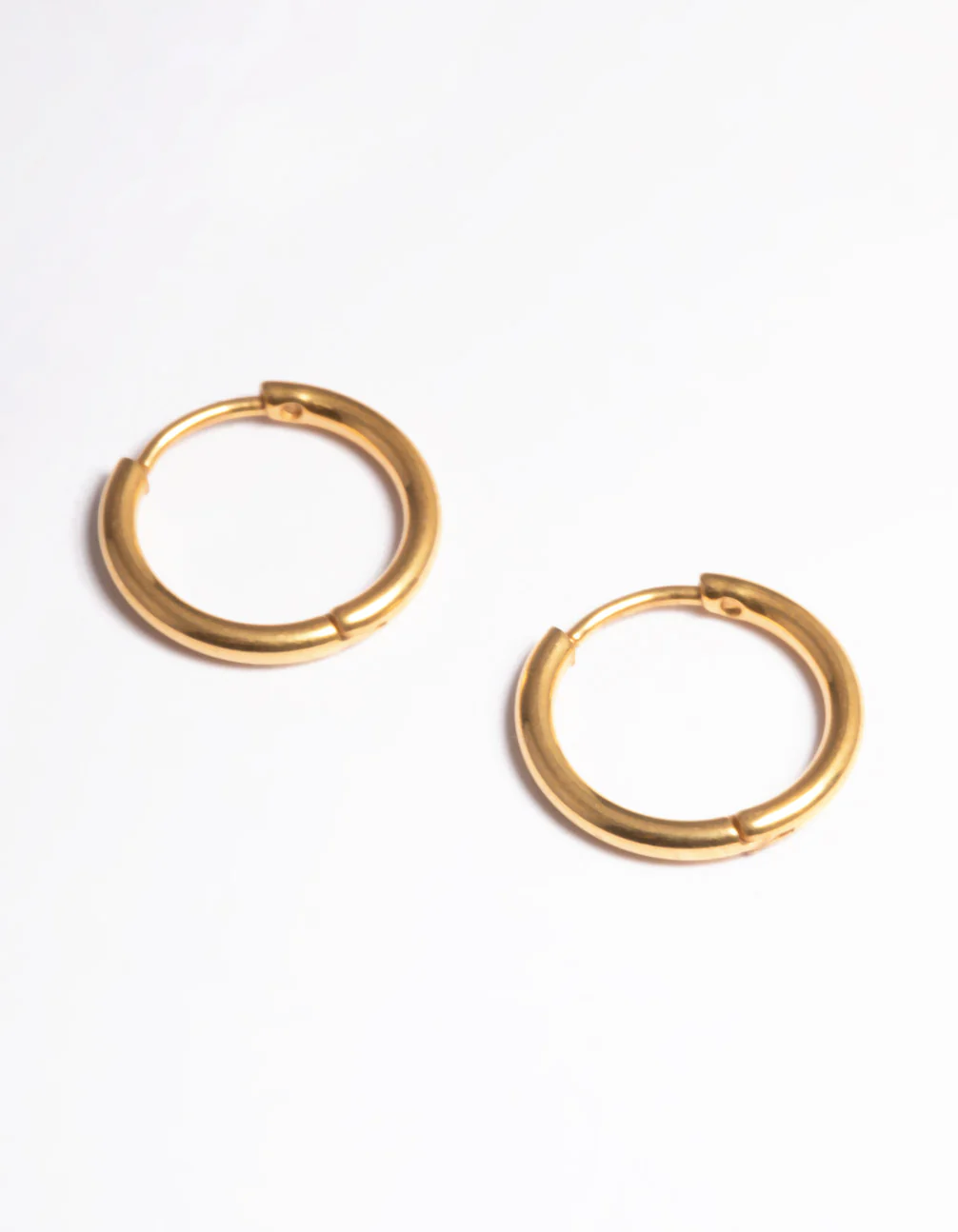 Gold Plated Basic Hinge Huggie Earrings - Image 3