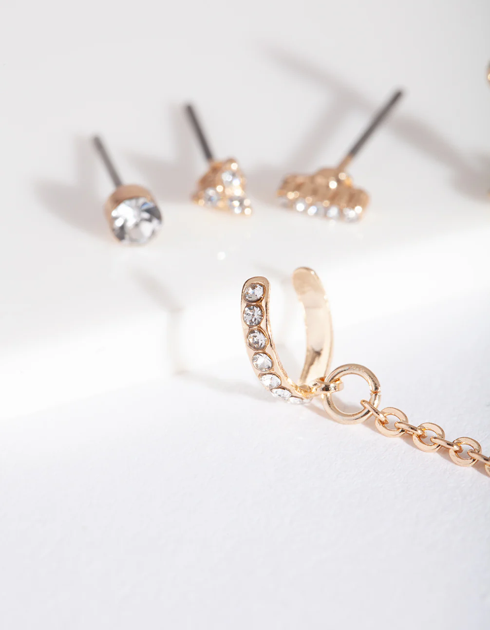 Gold Flower Chain Cuff Ear Pack - Image 4