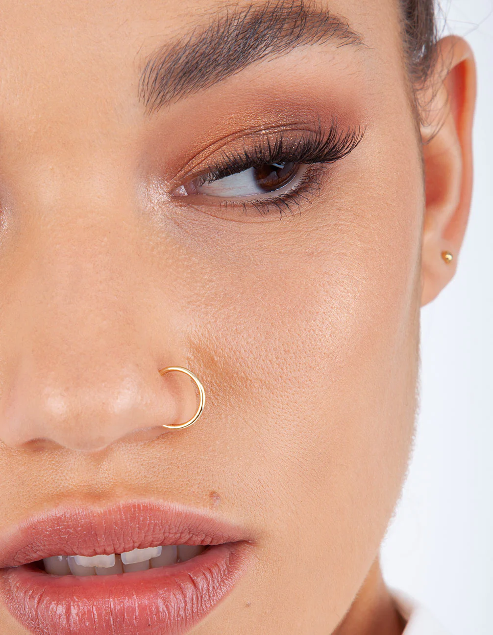 Gold Plain Metal Faux Body Hoops - Image 5