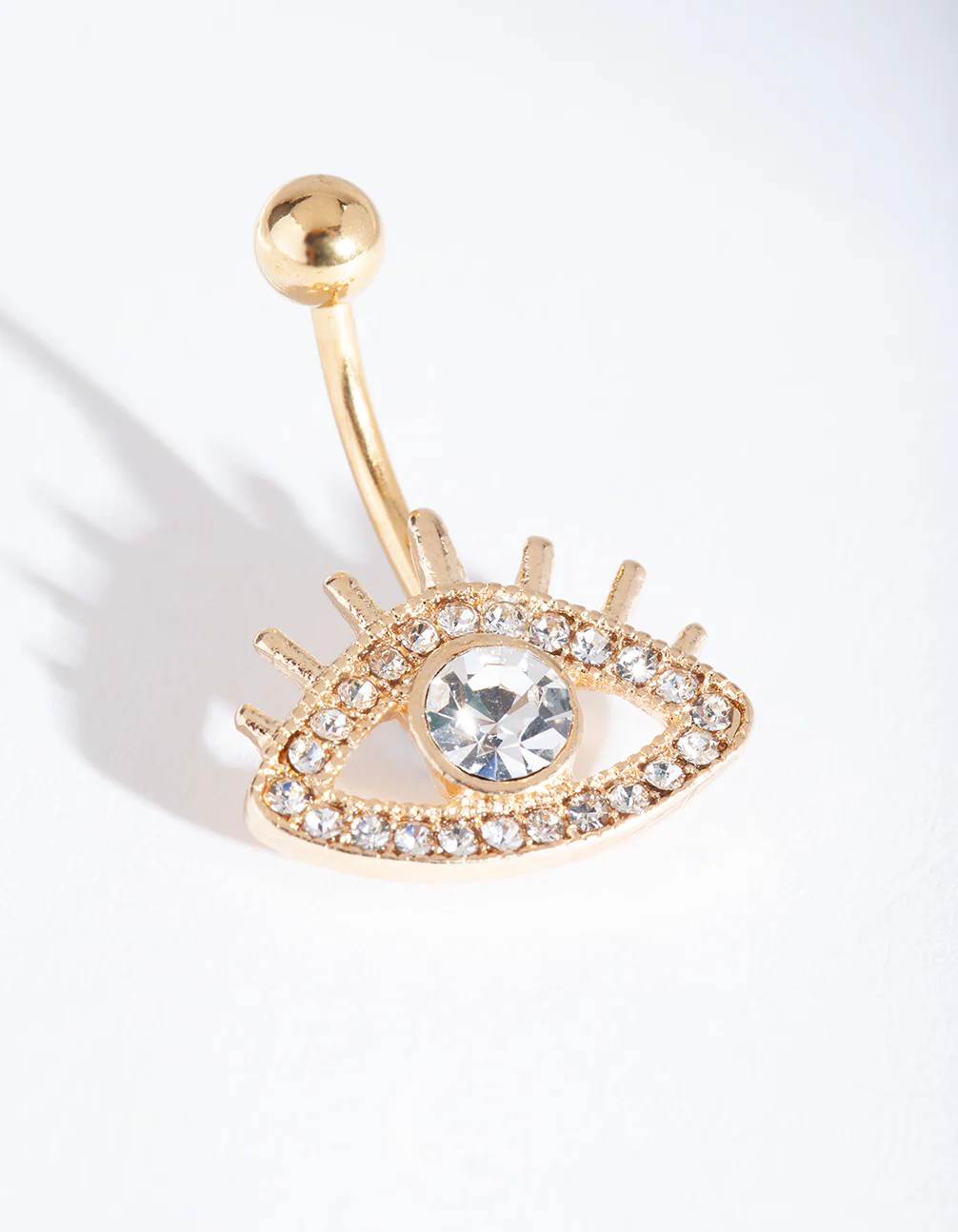 Gold Diamante Eye Belly Bar - Image 2