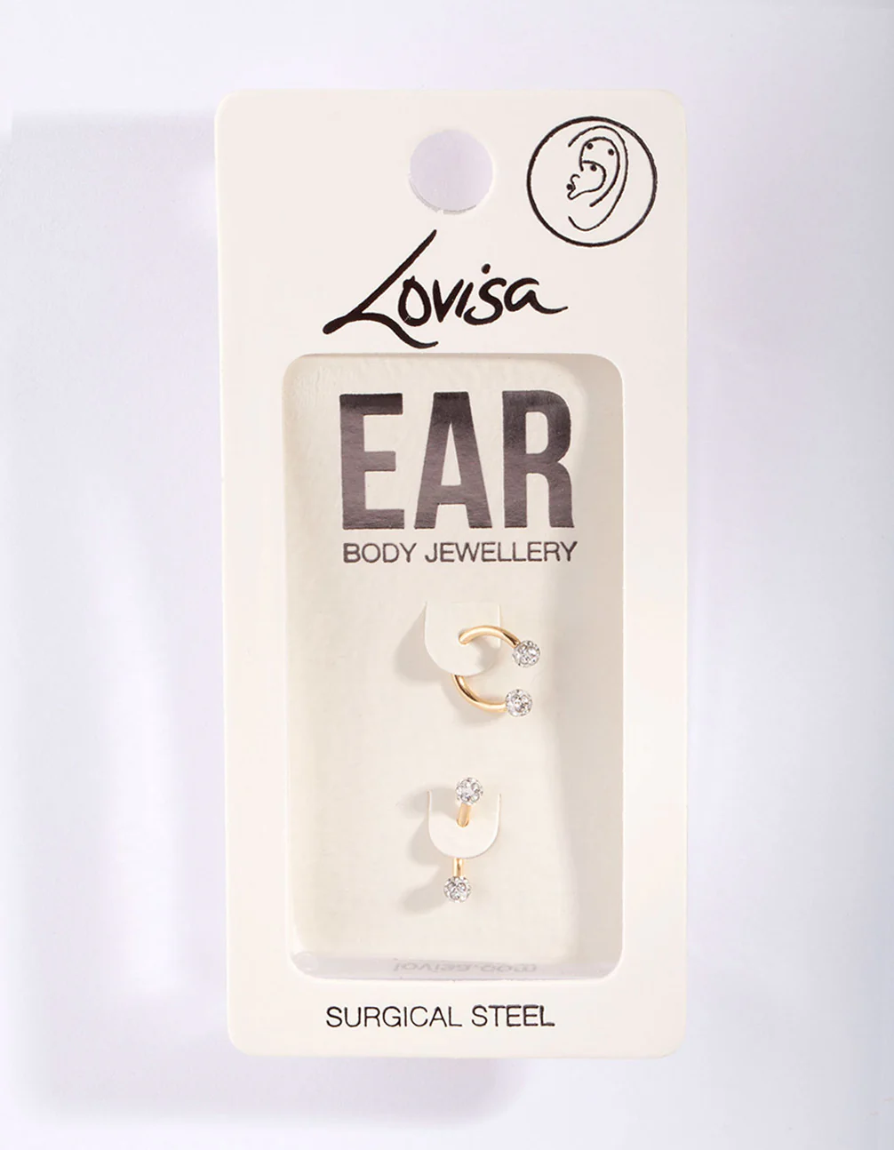 Surgical Steel Gold Horseshoe Earring Pack - Image 2