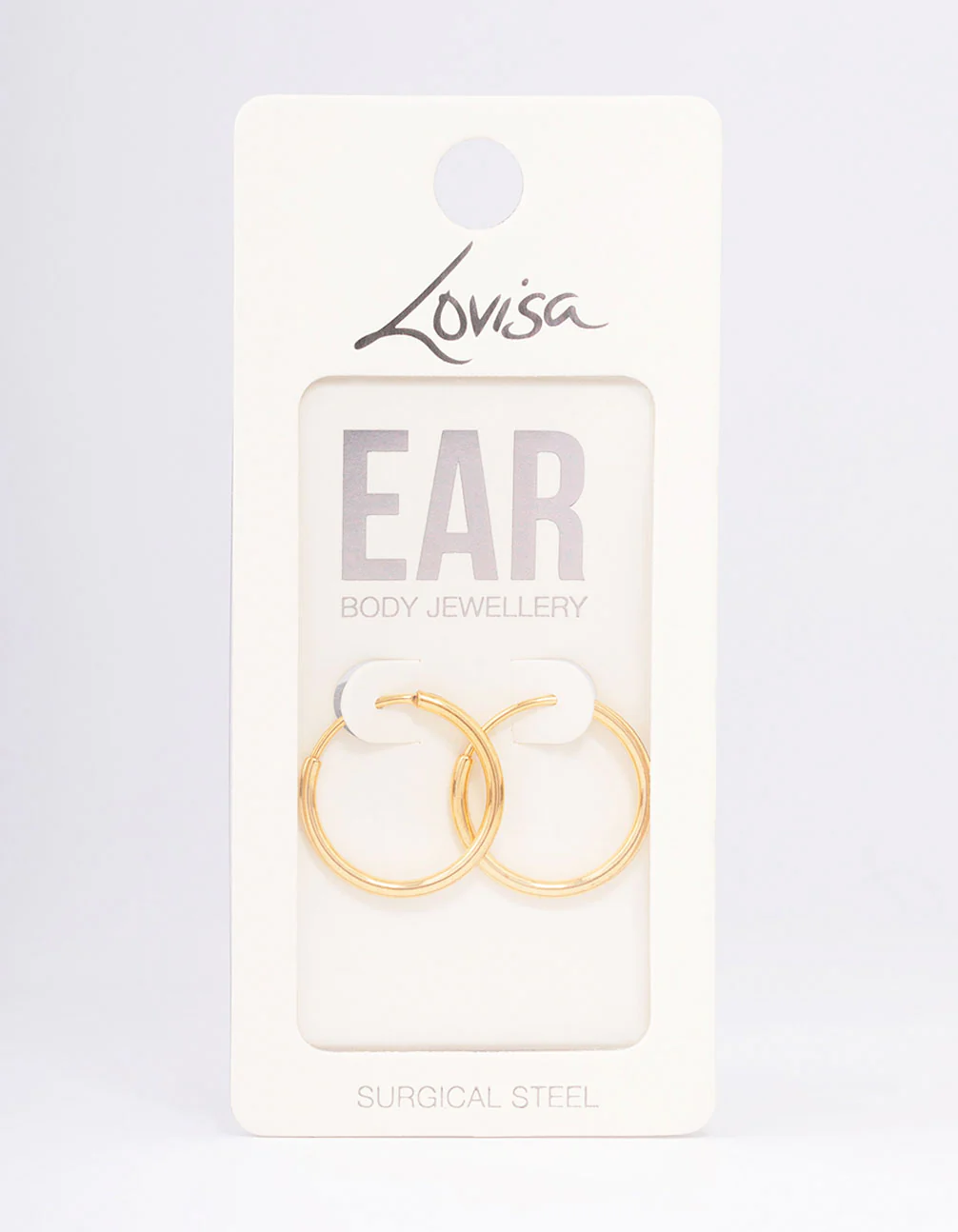 Gold Plated Surgical Steel Thin Hoop Earrings 18mm - Image 3
