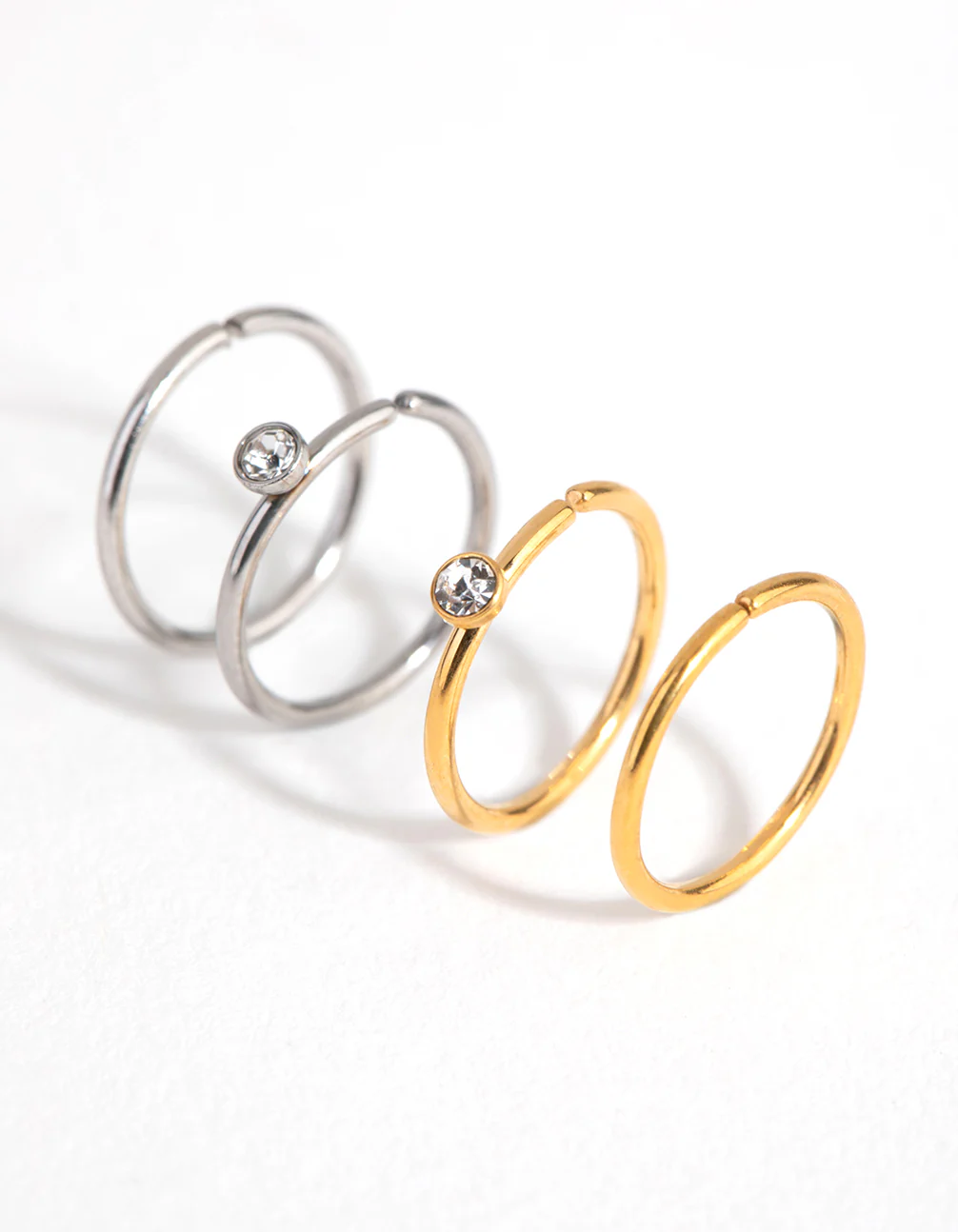 Surgical Steel Diamante Top Nose Ring 4-Pack - Image 5
