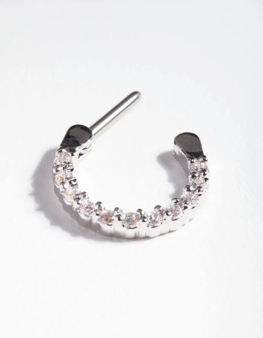 Surgical Steel Cubic Zirconia Septum Ring - Image 3